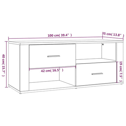 TV-skåp svart 100x35x40 cm konstruerat trä