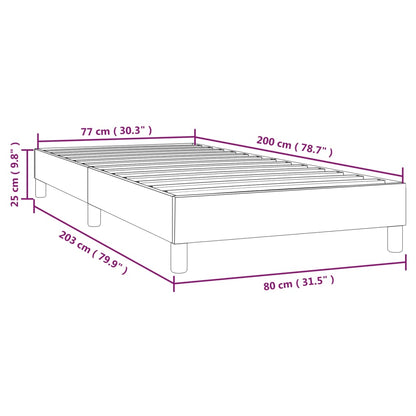 Sängram utan madrass mörkgrå 80x200 cm tyg