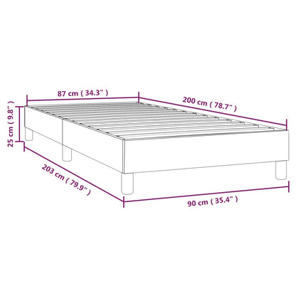 Sängram utan madrass cremefärgad 90x200 cm tyg