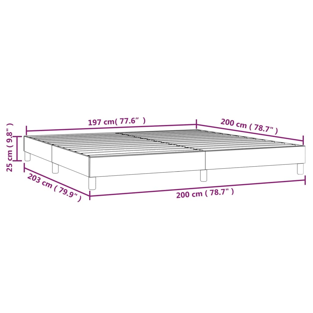 Sängram utan madrass grön 200x200 cm tyg