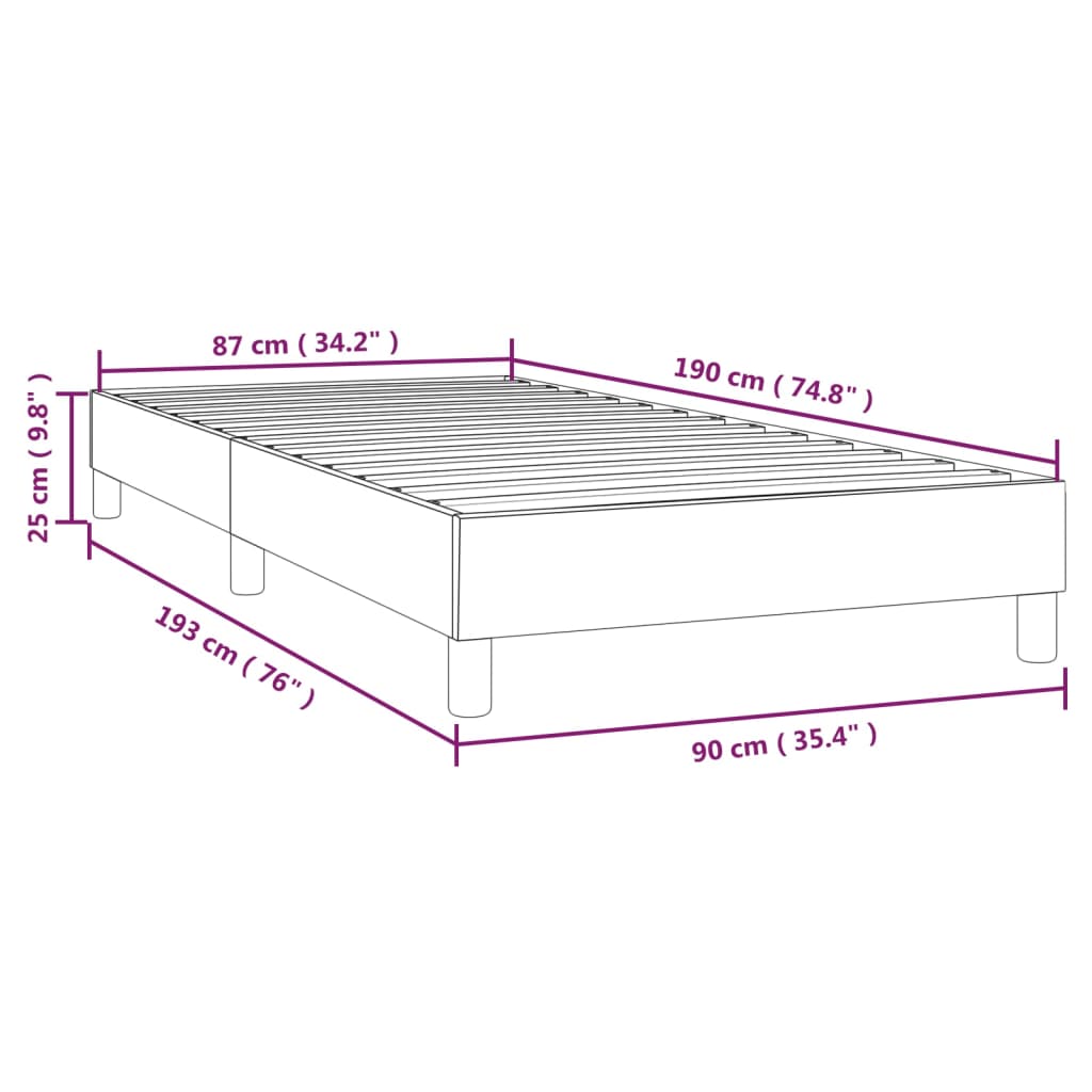 Sängram vit 90x190 cm konstläder