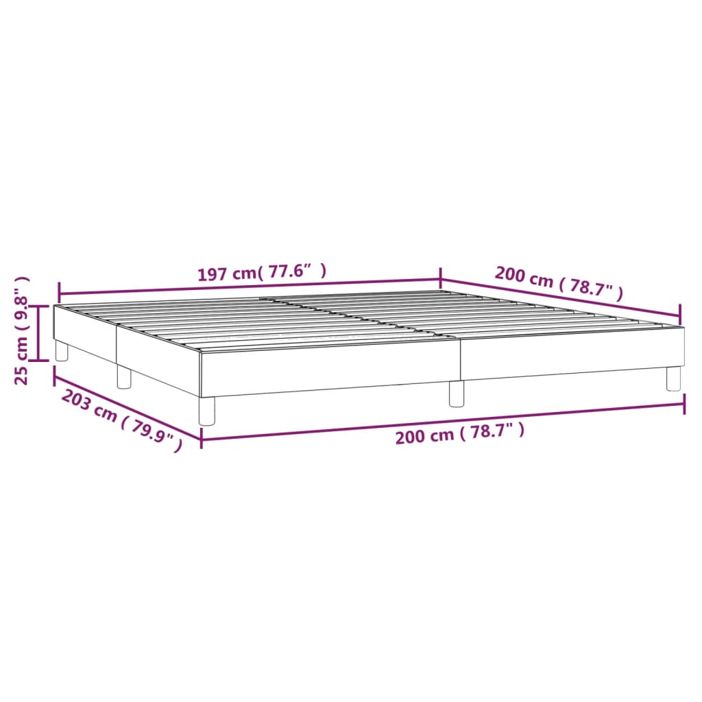 Sängram gräddvit 200x200 cm konstläder