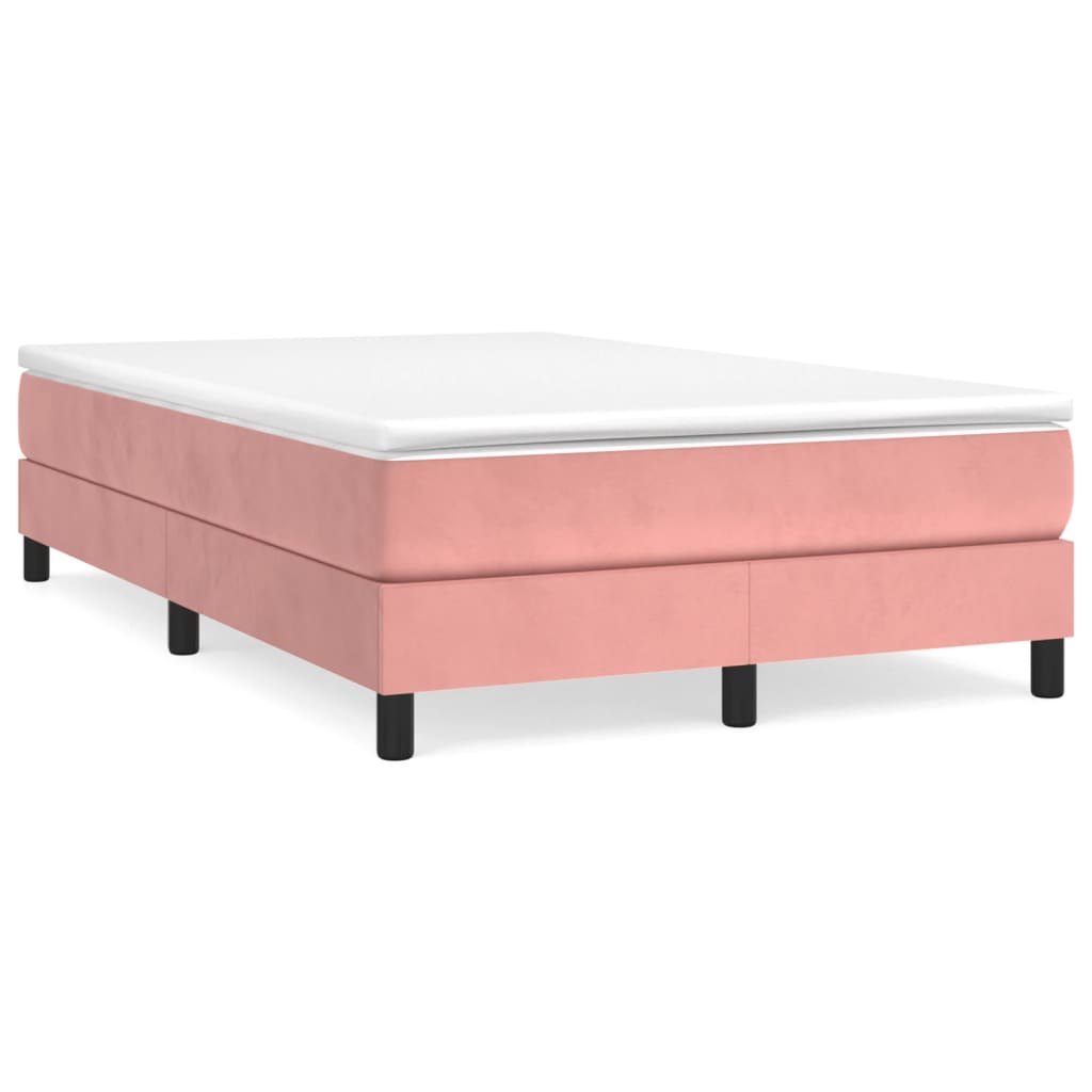 Boxspring-sängram rosa 120x200 cm sammet
