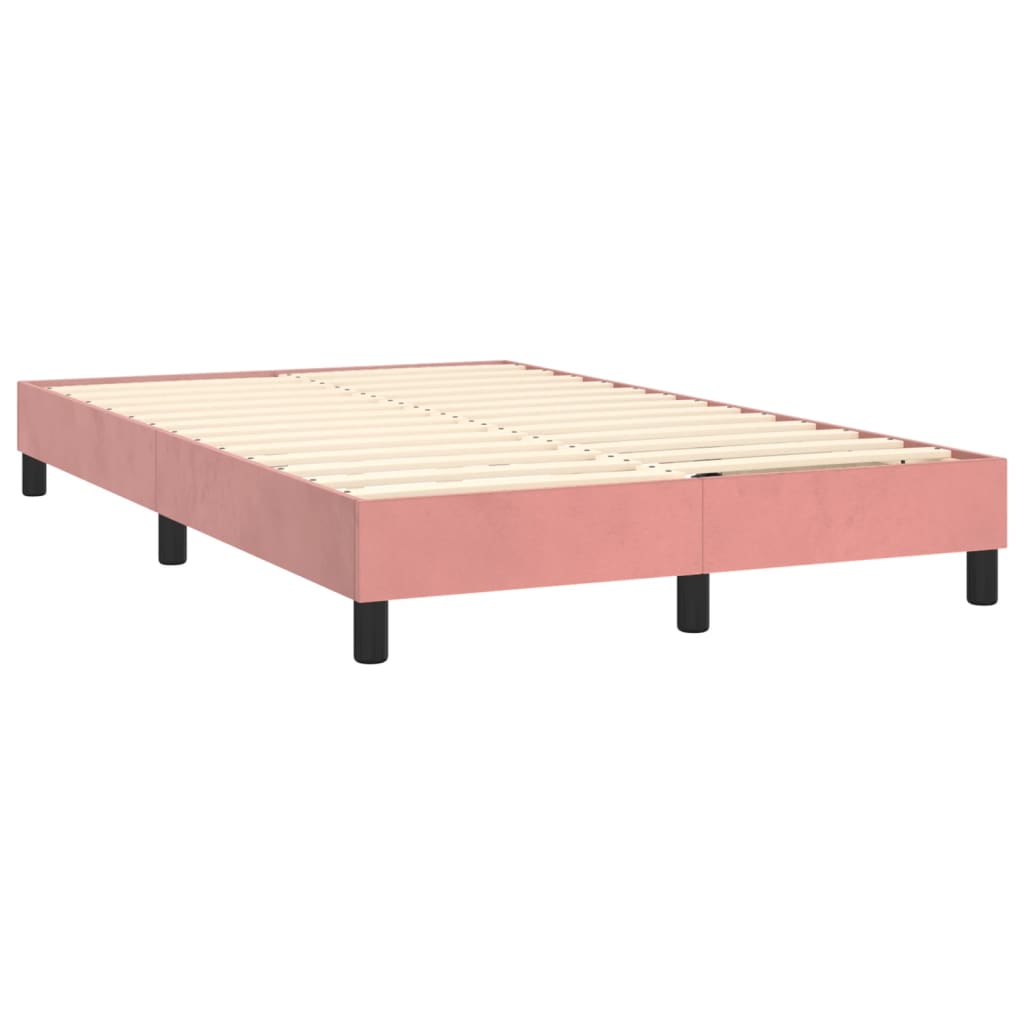 Boxspring-sängram rosa 120x200 cm sammet