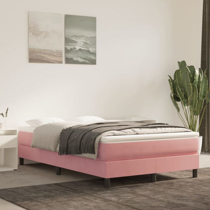 Boxspring-sängram rosa 120x200 cm sammet