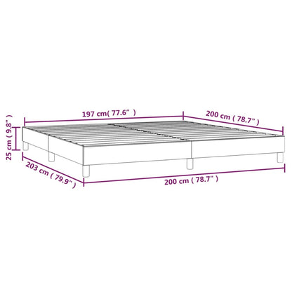 Sängram utan madrass ljusgrå 200x200 cm sammet