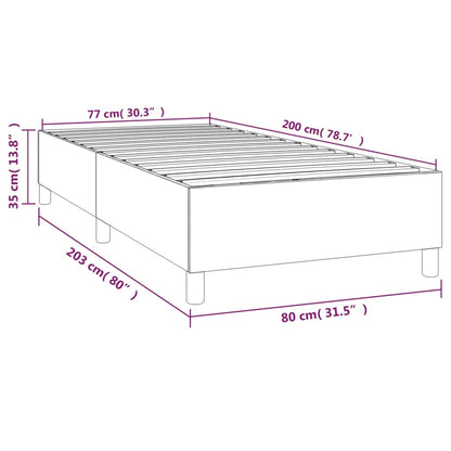 Sängram utan madrass mörkbrun 80x200 cm tyg