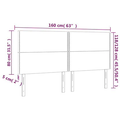 Sänggavel 4 st svart 80x5x78/88 cm tyg