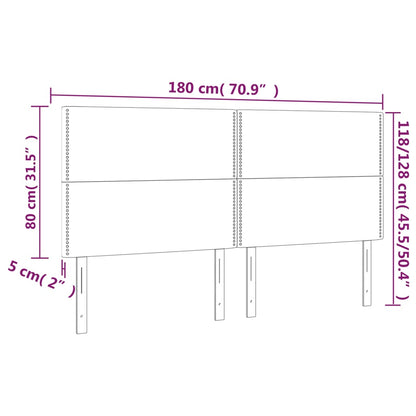 Huvudgavlar 4 st rosa 90x5x78/88 cm sammet