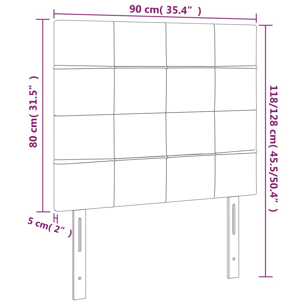 Huvudgavlar 2 st taupe 90x5x78/88 cm tyg