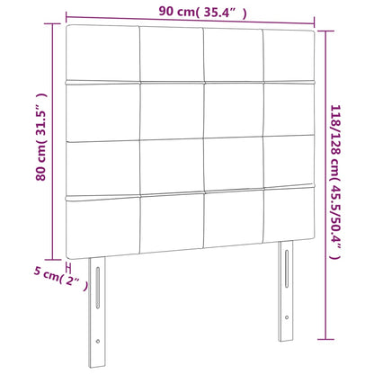 Huvudgavlar 2 st taupe 90x5x78/88 cm tyg