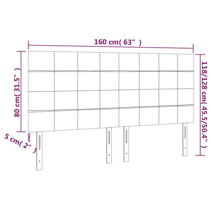 Sänggavel 4 st svart 80x5x78/88 cm tyg