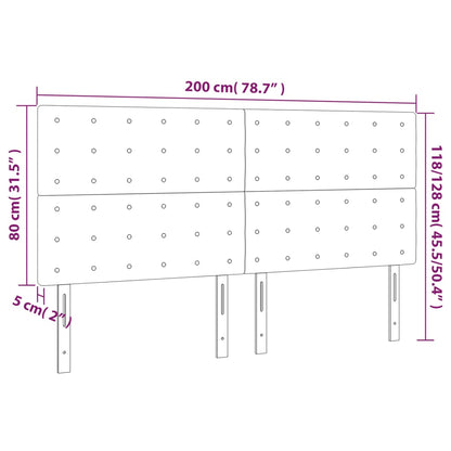 Huvudgavlar 4 st svart 100 x 5 x 78/88 cm konstläder