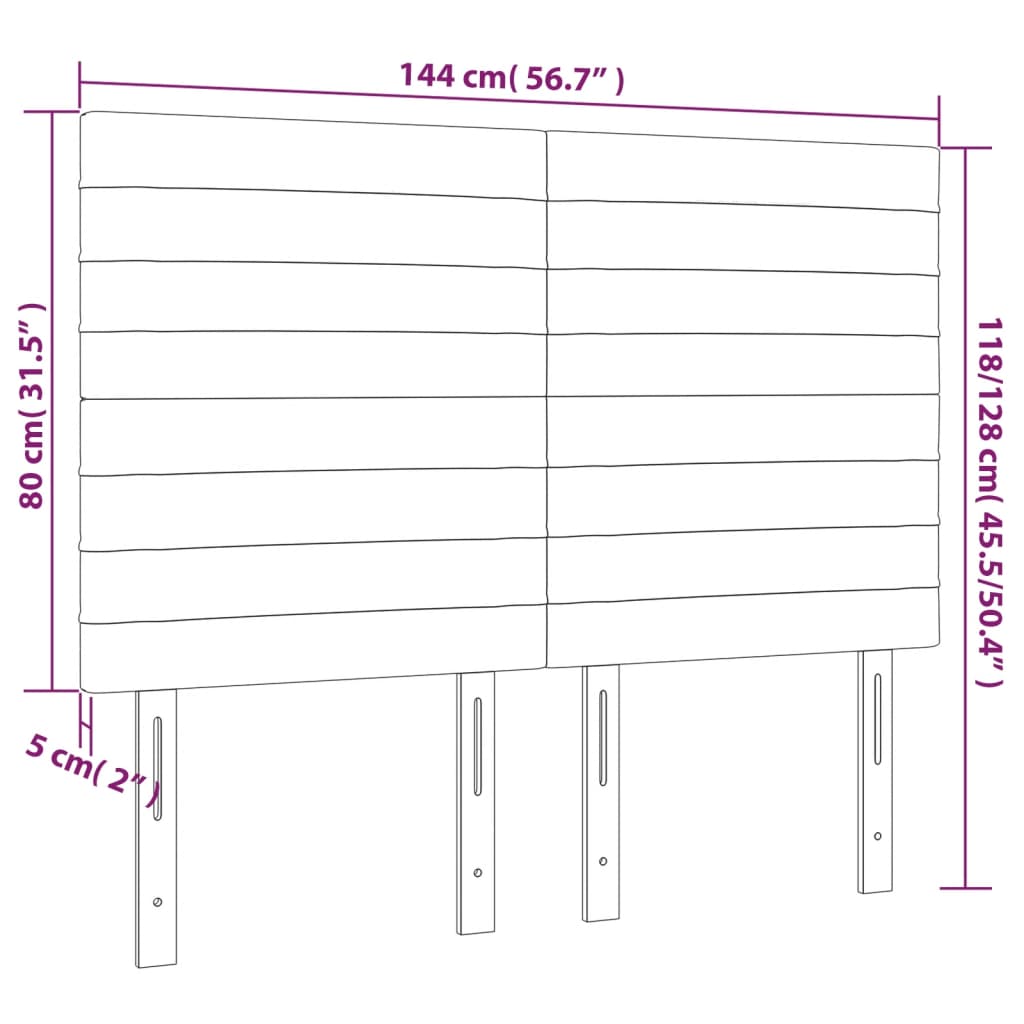 Huvudgavlar 4 st mörkbrun 72x5x78/88 cm tyg