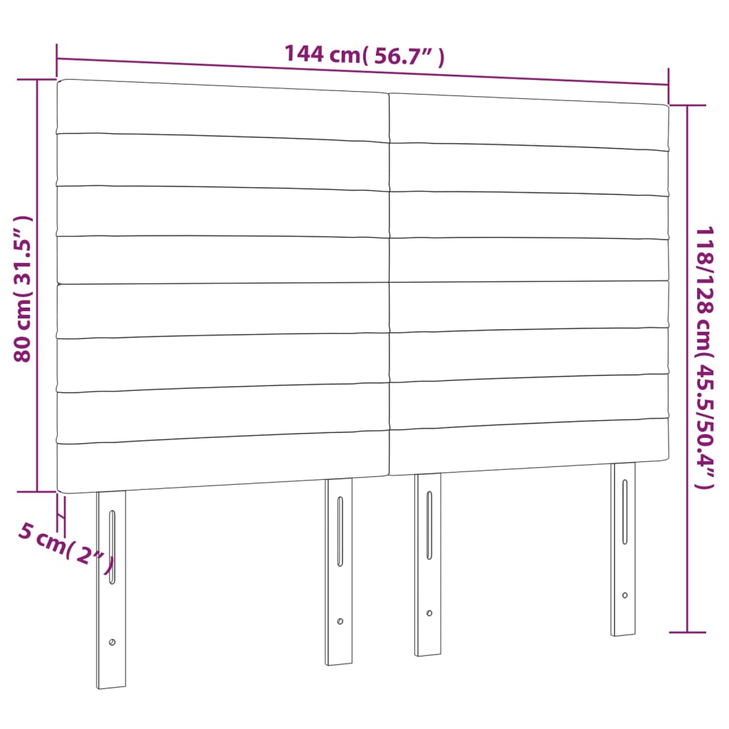 Huvudgavlar 4 st ljusgrå 72x5x78/88 cm sammet