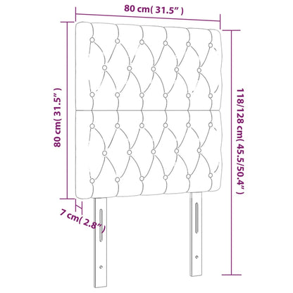 Huvudgavlar 2 st svart 80x7x78/88 cm tyg