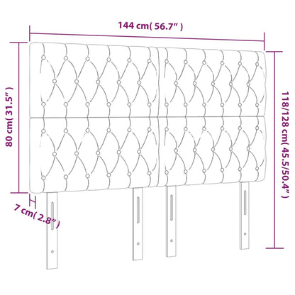 Huvudgavlar 4 st svart 72x7x78/88 cm tyg