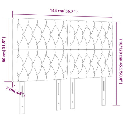 Huvudgavlar 4 st gräddvit 72x7x78/88 cm tyg