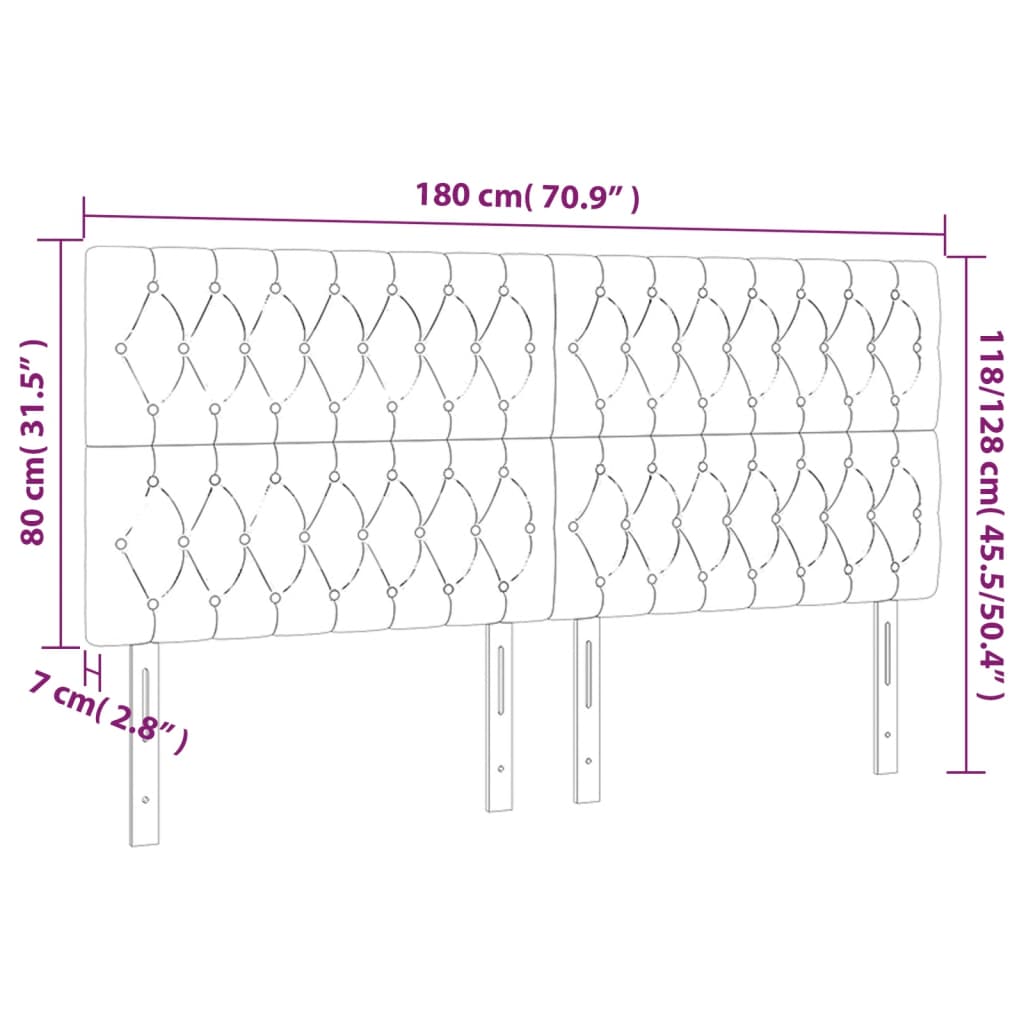 Huvudgavlar 4 st svart 90x7x78/88 cm tyg