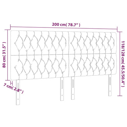 Huvudgavlar 4 st rosa 100x7x78/88 cm sammet