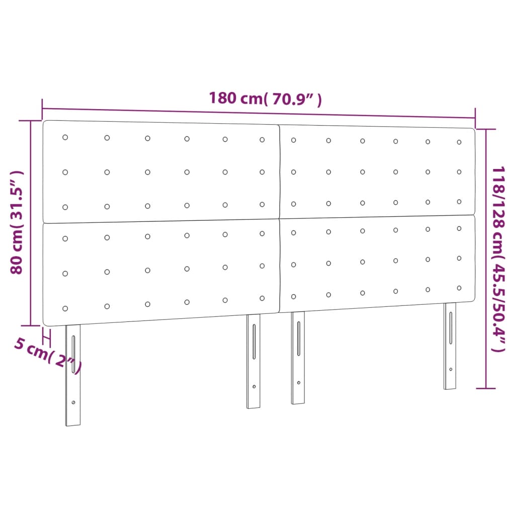 Huvudgavlar 4 st taupe 90x5x78/88 cm tyg