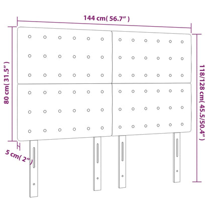 Huvudgavlar 4 st ljusgrå 72x5x78/88 cm sammet