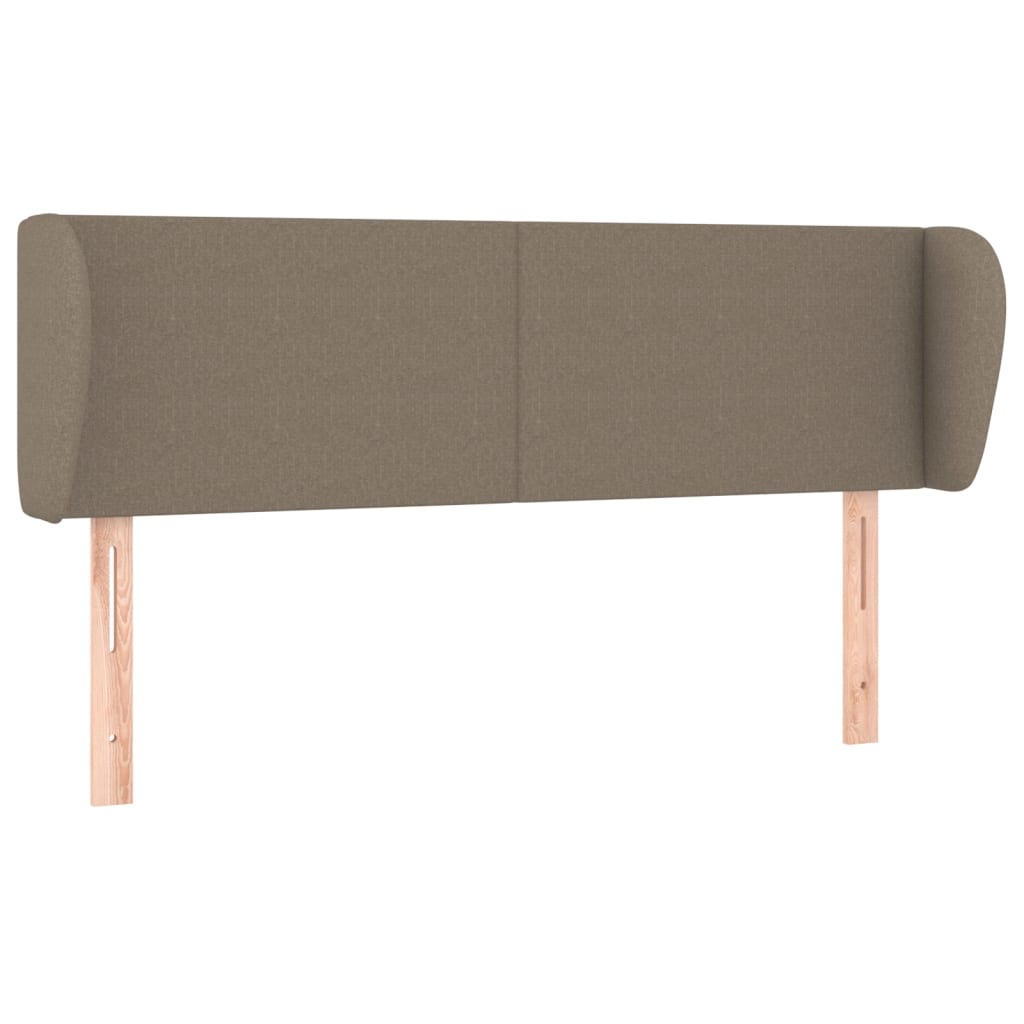 Sänggavel med kanter taupe 147x23x78/88 cm tyg