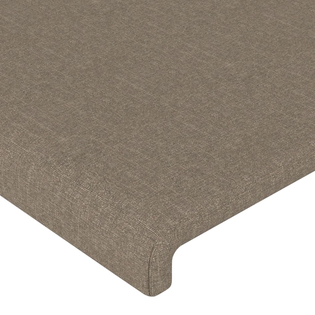 Sänggavel med kanter taupe 147x23x78/88 cm tyg