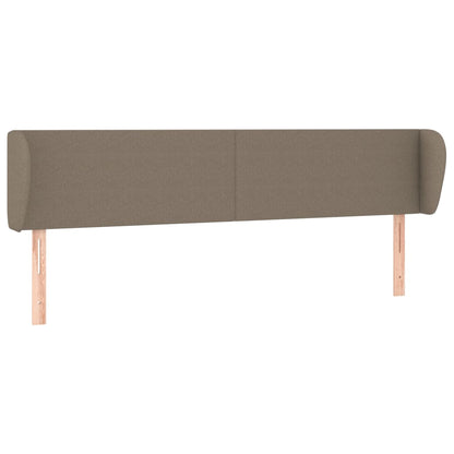 Sänggavel med kanter taupe 163x23x78/88 cm tyg