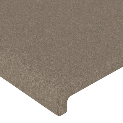 Sänggavel med kanter taupe 163x23x78/88 cm tyg