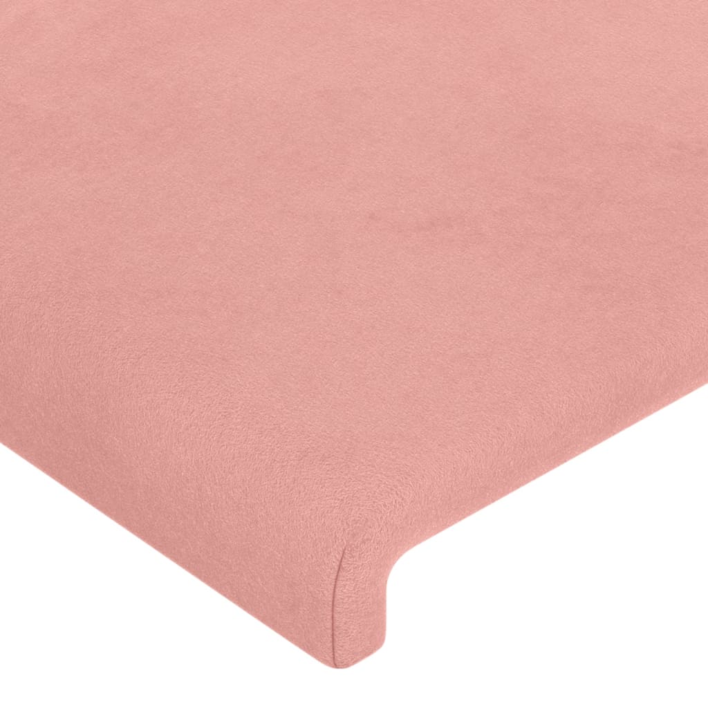 Sänggavel med kanter rosa 183x23x78/88 cm sammet