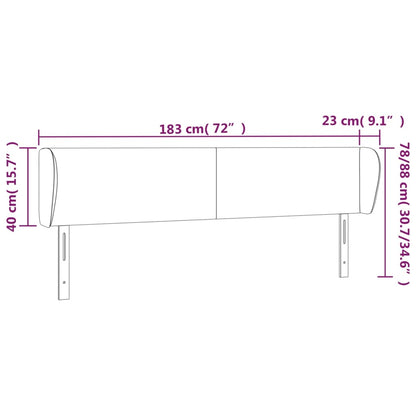 Sänggavel med kanter rosa 183x23x78/88 cm sammet