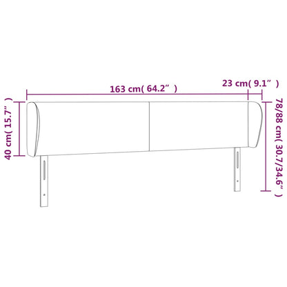 Sänggavel med kanter rosa 163x23x78/88 cm konstläder