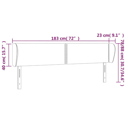 Sänggavel med kanter rosa 183x23x78/88 cm konstläder