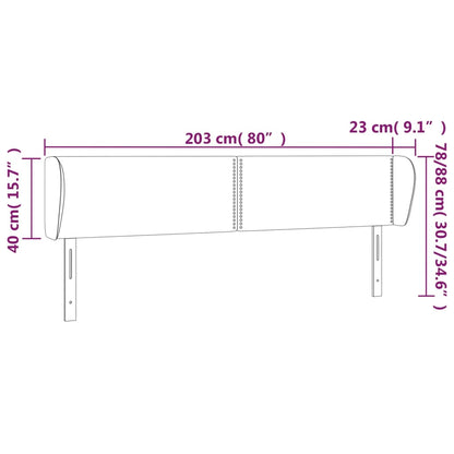 Sänggavel med kanter svart 203x23x78/88 cm konstläder