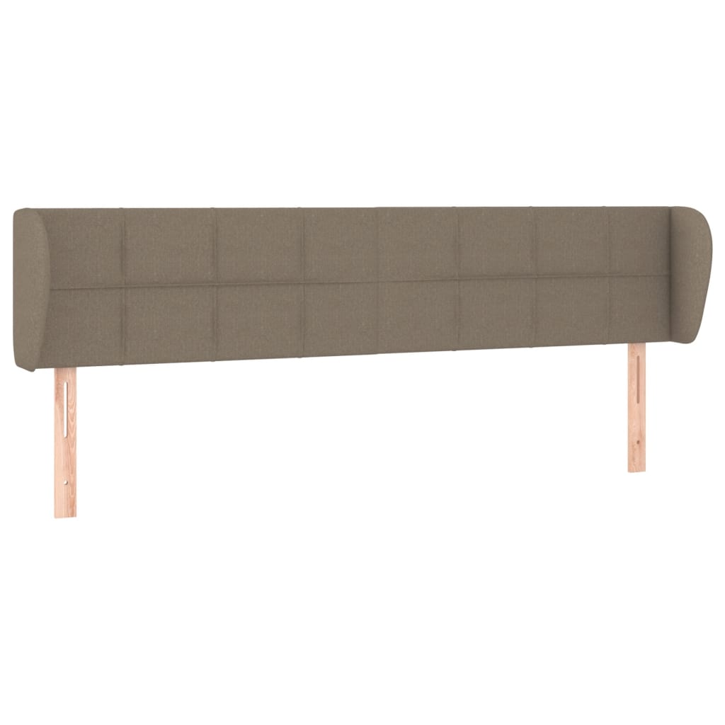 Sänggavel med kanter taupe 163x23x78/88 cm tyg