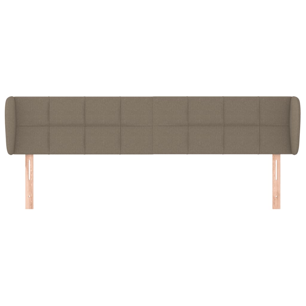 Sänggavel med kanter taupe 163x23x78/88 cm tyg