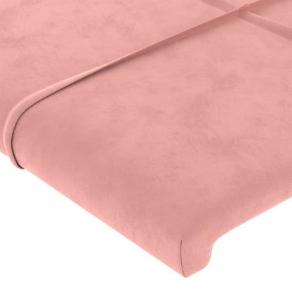 Sänggavel med kanter rosa 93x23x78/88 cm sammet