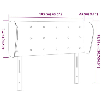 Sänggavel med kanter cappuccino 103x23x78/88 cm konstläder