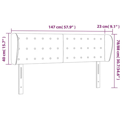 Sänggavel med kanter rosa 147x23x78/88 cm konstläder