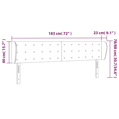 Sänggavel med kanter rosa 183x23x78/88 cm konstläder