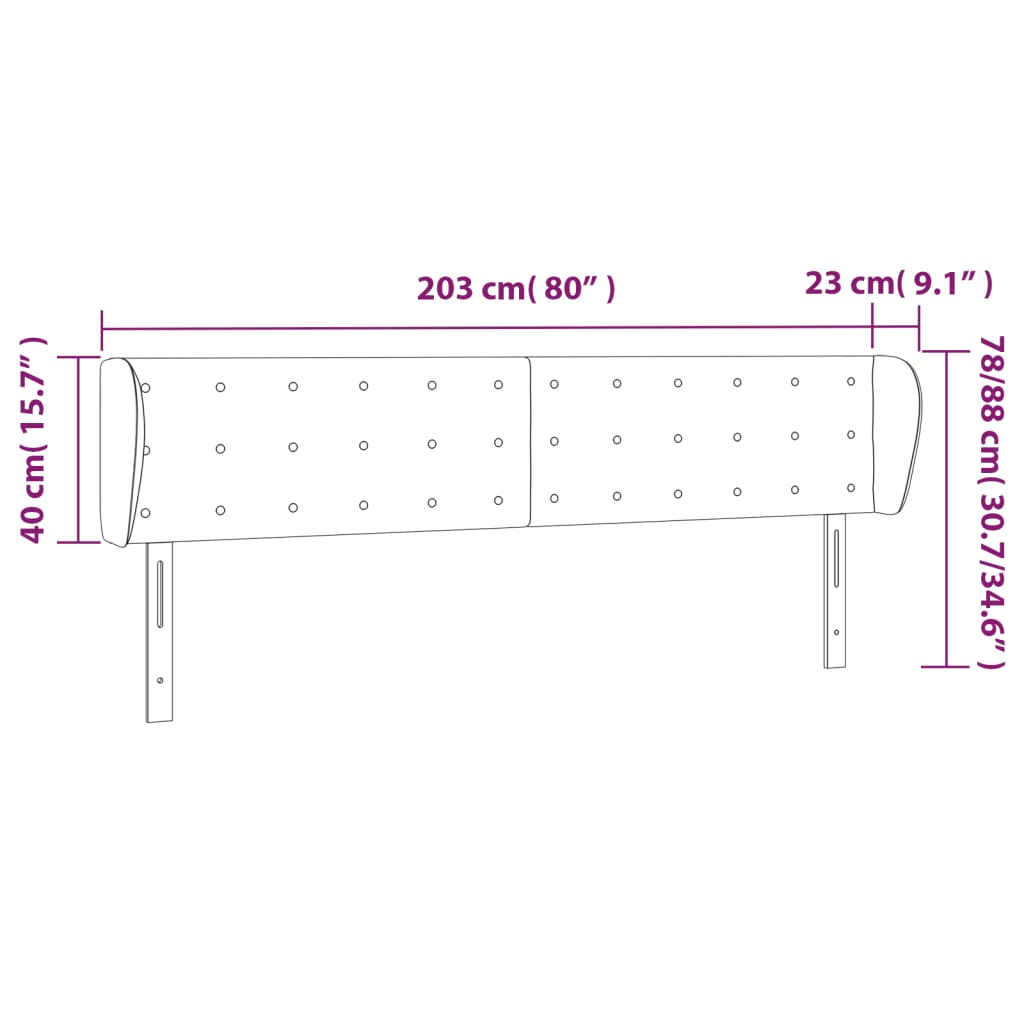 Sänggavel med kanter cappuccino 203x23x78/88 cm konstläder