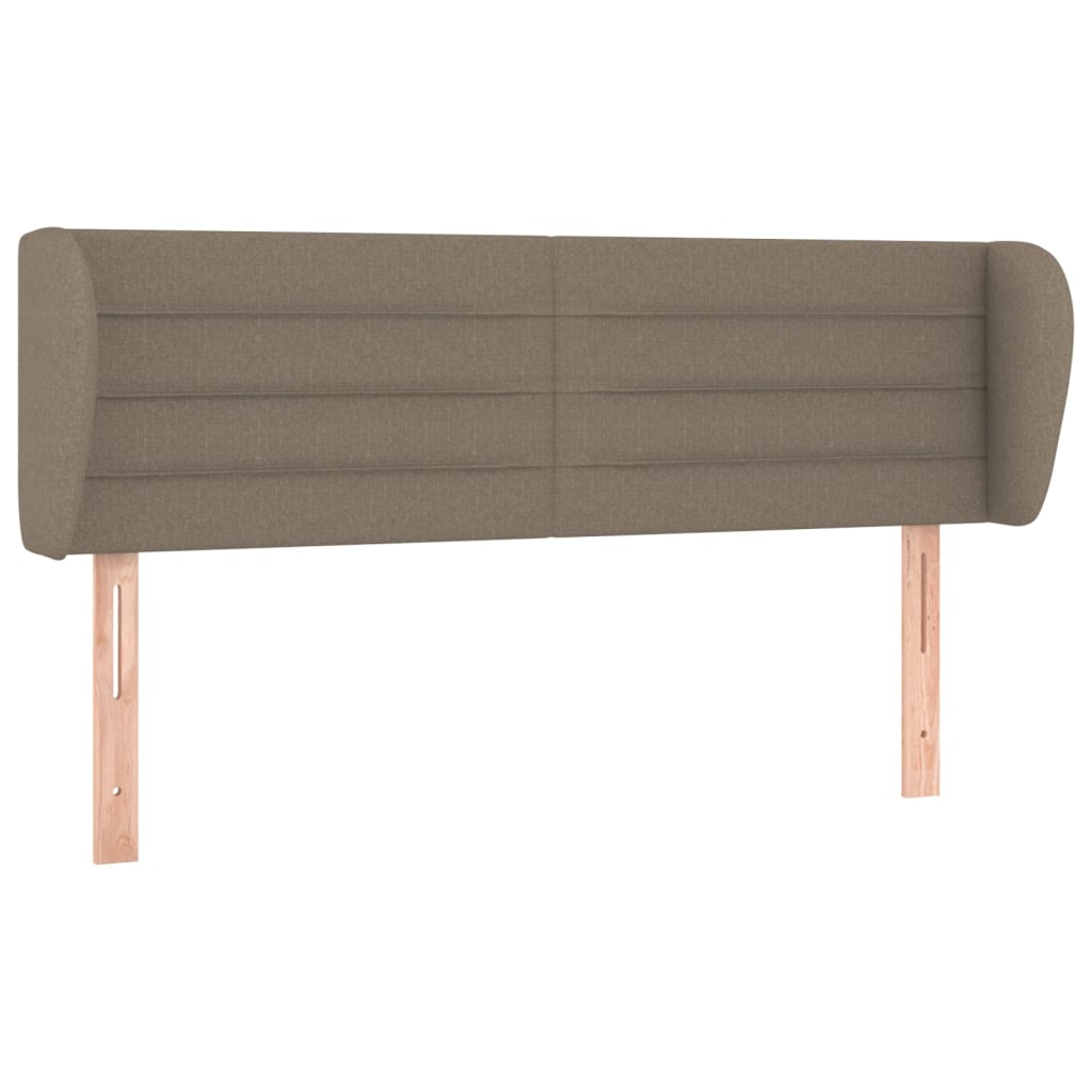 Sänggavel med kanter taupe 147x23x78/88 cm tyg