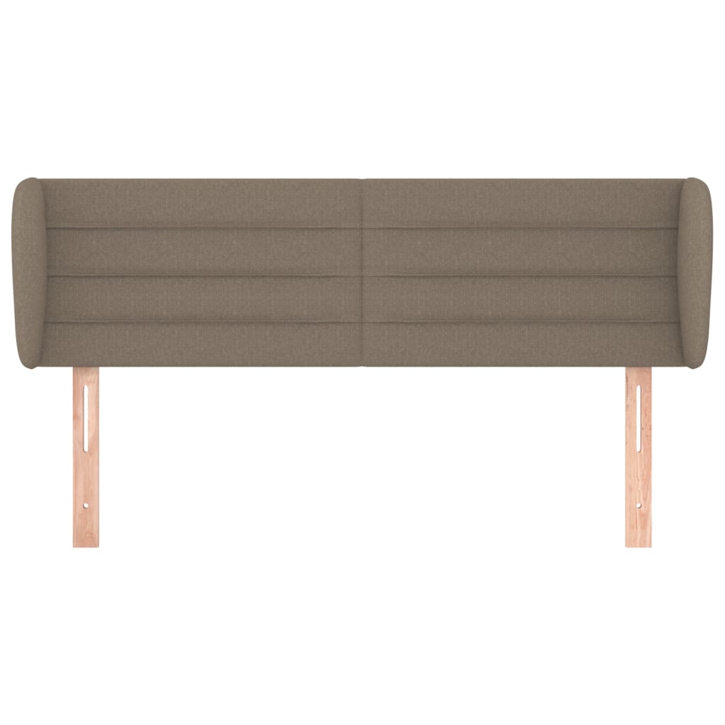 Sänggavel med kanter taupe 147x23x78/88 cm tyg