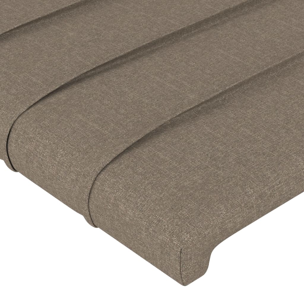 Sänggavel med kanter taupe 147x23x78/88 cm tyg