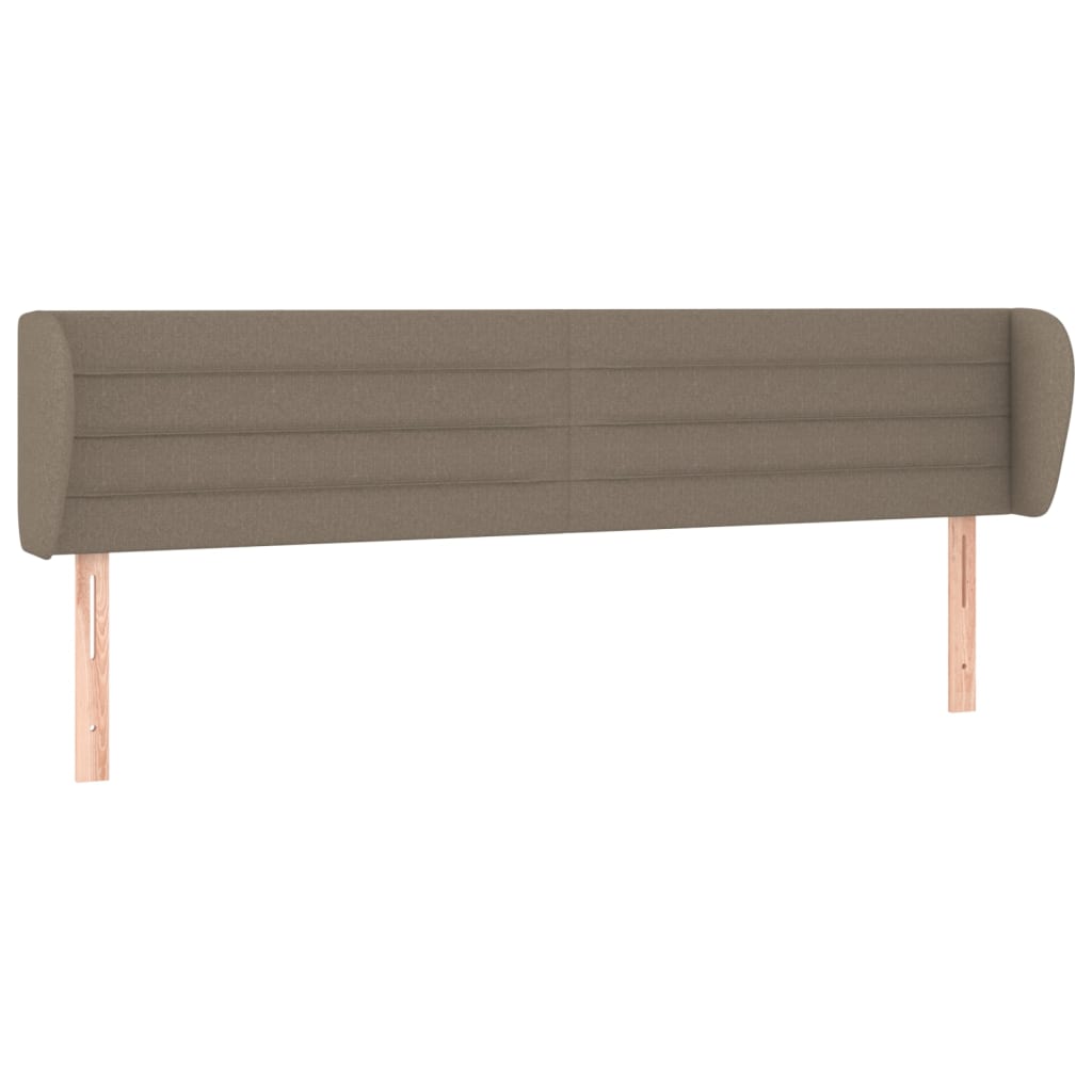 Sänggavel med kanter taupe 163x23x78/88 cm tyg