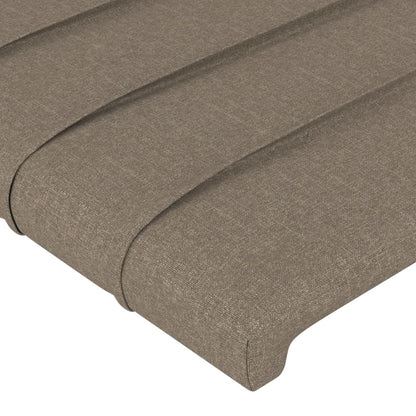 Sänggavel med kanter taupe 183x23x78/88 cm tyg