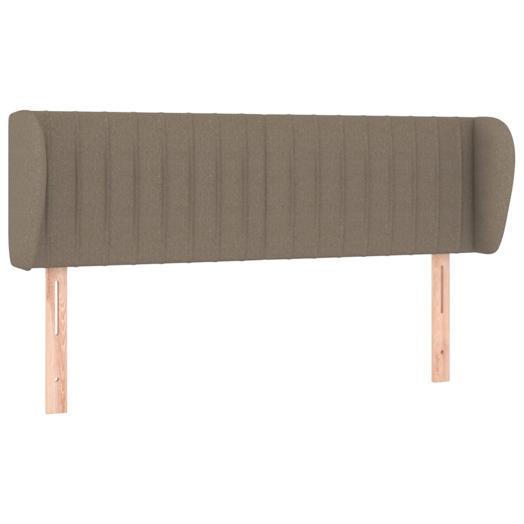 Sänggavel med kanter taupe 147x23x78/88 cm tyg