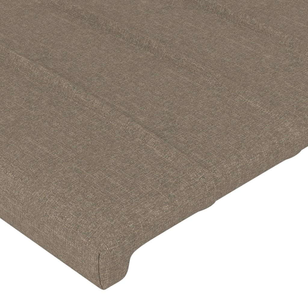 Sänggavel med kanter taupe 147x23x78/88 cm tyg