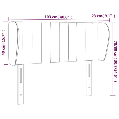 Sänggavel med kanter mörkblå 103x23x78/88 cm sammet